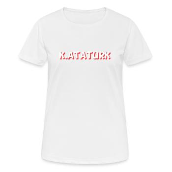 K.Atatürk - Frauen T-Shirt atmungsaktiv - Weiß - Vorne - AI Model Female 172 dark (172cm)