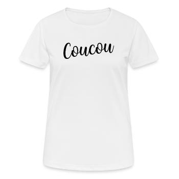 coucou - T-shirt respirant Femme - blanc - Devant - AI Model Female 172 dark (172cm)