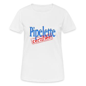 Pipelette certifiée - T-shirt respirant Femme - blanc - Devant - AI Model Female 172 dark (172cm)