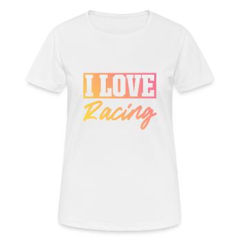 Ich liebe Rennen - Frauen T-Shirt atmungsaktiv - Weiß - Vorne - AI Model Female 172 dark (172cm)
