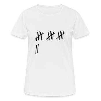17 Striche // 17 Mal // Geburtstag // Geschenk - Frauen T-Shirt atmungsaktiv - Weiß - Vorne - AI Model Female 172 dark (172cm)
