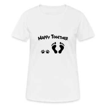 HappyTogether Hundeliebe - Frauen T-Shirt atmungsaktiv - Weiß - Vorne - AI Model Female 172 dark (172cm)