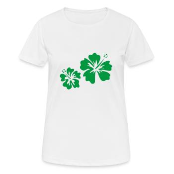 Grüner Hibiskus - Frauen T-Shirt atmungsaktiv - Weiß - Vorne - AI Model Female 172 dark (172cm)