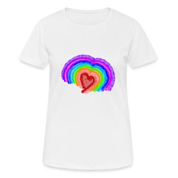 Regenbogen Farben des stolzes - Frauen T-Shirt atmungsaktiv - Weiß - Vorne - AI Model Female 172 dark (172cm)