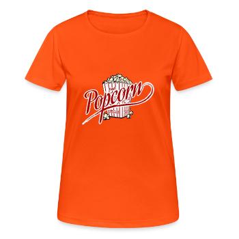 pop-corn - T-shirt respirant Femme - orange néon - Devant - AI Model Female 172 dark (172cm)
