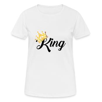king - Women's Breathable T-Shirt - white - Front - AI Model Female 172 dark (172cm)
