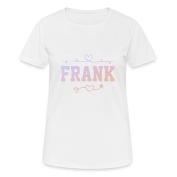 Frank - Frauen T-Shirt atmungsaktiv - Weiß - Vorne - AI Model Female 172 dark (172cm)