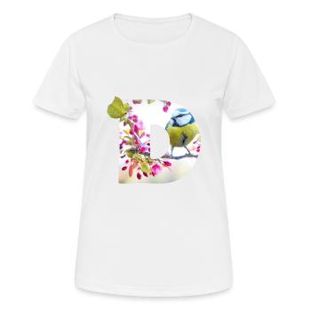 printemps oiseau papillon d - T-shirt respirant Femme - blanc - Devant - AI Model Female 172 dark (172cm)