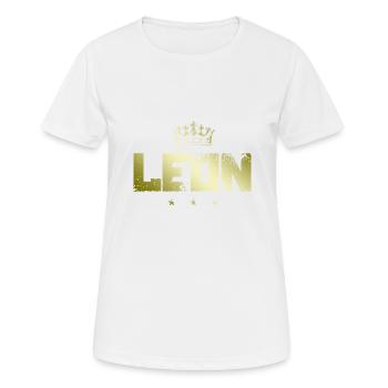 Leon - Frauen T-Shirt atmungsaktiv - Weiß - Vorne - AI Model Female 172 dark (172cm)
