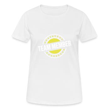 Membres de l’équipe - T-shirt respirant Femme - blanc - Devant - AI Model Female 172 dark (172cm)
