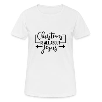 Noël est tout autour de Jésus - T-shirt respirant Femme - blanc - Devant - AI Model Female 172 dark (172cm)