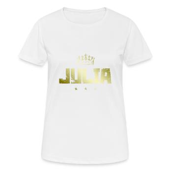 Julia - Frauen T-Shirt atmungsaktiv - Weiß - Vorne - AI Model Female 172 dark (172cm)