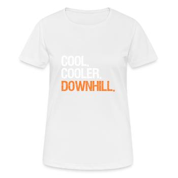 Downhill - Frauen T-Shirt atmungsaktiv - Weiß - Vorne - AI Model Female 172 dark (172cm)