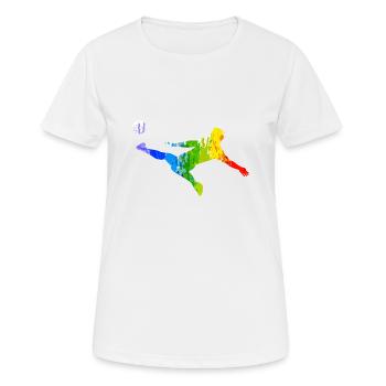 Footballeurs colorés - T-shirt respirant Femme - blanc - Devant - AI Model Female 172 dark (172cm)