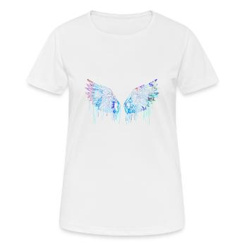 ailes d’ange, ailes, aquarelle, rouge, ailes d’ange - T-shirt respirant Femme - blanc - Devant - AI Model Female 172 dark (172cm)