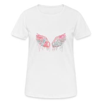 ailes d’ange, ailes, aquarelle, rouge, ailes d’ange - T-shirt respirant Femme - blanc - Devant - AI Model Female 172 dark (172cm)