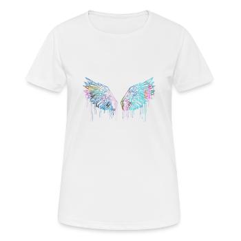 angelwings,flügel,aquarell,rot,engelsflügel - Frauen T-Shirt atmungsaktiv - Weiß - Vorne - AI Model Female 172 dark (172cm)