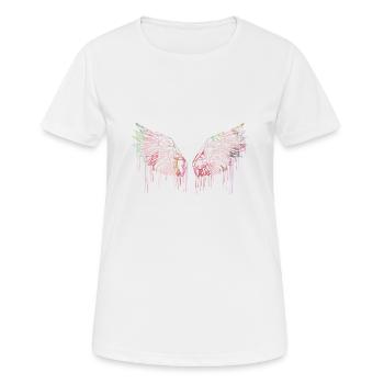 ailes d’ange, ailes, aquarelle, rouge, ailes d’ange - T-shirt respirant Femme - blanc - Devant - AI Model Female 172 dark (172cm)