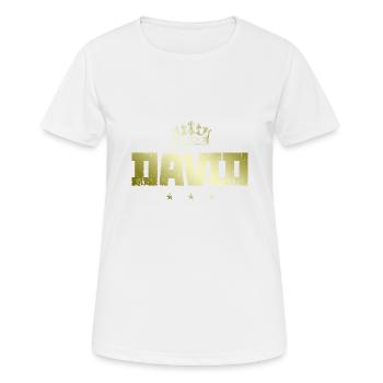 David - Frauen T-Shirt atmungsaktiv - Weiß - Vorne - AI Model Female 172 dark (172cm)