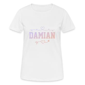 Damian - Frauen T-Shirt atmungsaktiv - Weiß - Vorne - AI Model Female 172 dark (172cm)