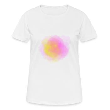 splash bunt farbe muster aufdruck comic style - Frauen T-Shirt atmungsaktiv - Weiß - Vorne - AI Model Female 172 dark (172cm)
