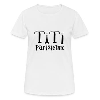Titi parisienne - T-shirt respirant Femme - blanc - Devant - AI Model Female 172 dark (172cm)