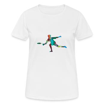 Frisbee, frisbee, sport,colorful,graffiti - Women's Breathable T-Shirt - white - Front - AI Model Female 172 dark (172cm)