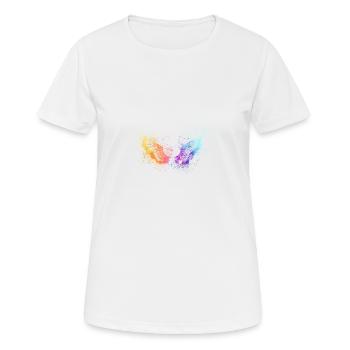 angelwings,flügel,aquarell,bunt,engelsflügel - Frauen T-Shirt atmungsaktiv - Weiß - Vorne - AI Model Female 172 dark (172cm)