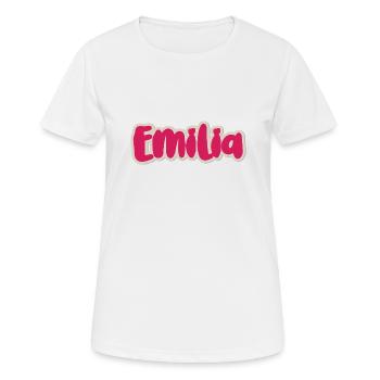 Emilia Nom Prénom - T-shirt respirant Femme - blanc - Devant - AI Model Female 172 dark (172cm)