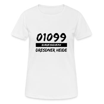 01099 Dresden Dresdner Heide tshirt - Frauen T-Shirt atmungsaktiv - Weiß - Vorne - AI Model Female 172 dark (172cm)
