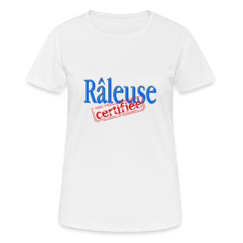 Râleuse certifiée - T-shirt respirant Femme - blanc - Devant - AI Model Female 172 dark (172cm)