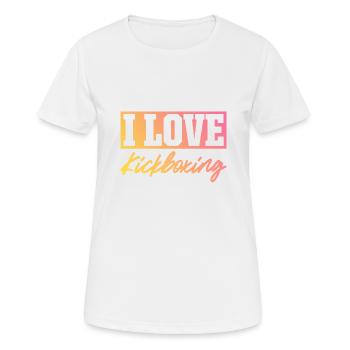 J’adore le kick boxing - T-shirt respirant Femme - blanc - Devant - AI Model Female 172 dark (172cm)