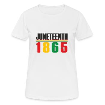 Juneteenth Day 1865, Jour de la Liberté Amérique Africaine - T-shirt respirant Femme - blanc - Devant - AI Model Female 172 dark (172cm)