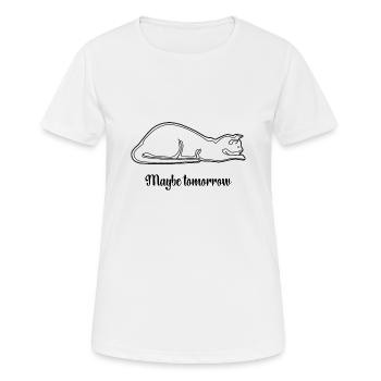 Maybe Tomorrow Cat / Black - Women's Breathable T-Shirt - white - Front - AI Model Female 172 dark (172cm)