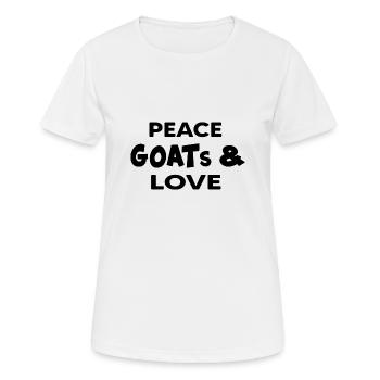 chèvre chèvre biologique « chèvres de paix et amour » - T-shirt respirant Femme - blanc - Devant - AI Model Female 172 dark (172cm)