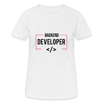 Backend developer - Women's Breathable T-Shirt - white - Front - AI Model Female 172 dark (172cm)