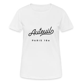 Auteuil - Paris 16e - T-shirt respirant Femme - blanc - Devant - AI Model Female 172 dark (172cm)