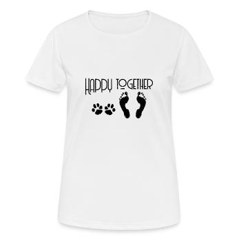 Heureux ensemble chien amour chien amour - T-shirt respirant Femme - blanc - Devant - AI Model Female 172 dark (172cm)