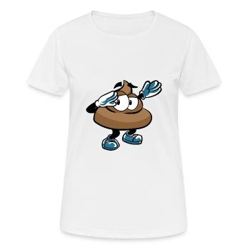 DABBING POOP KACKE - Frauen T-Shirt atmungsaktiv - Weiß - Vorne - AI Model Female 172 dark (172cm)