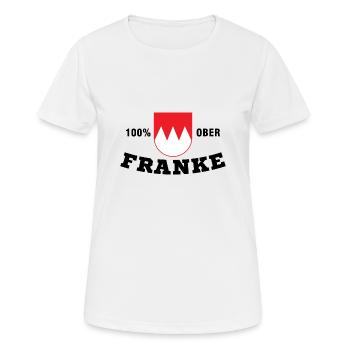 Oberfranke Geschenk Frankenland Dialekt Wappen - Frauen T-Shirt atmungsaktiv - Weiß - Vorne - AI Model Female 172 dark (172cm)
