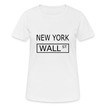 New York Wallstreet - Frauen T-Shirt atmungsaktiv - Weiß - Vorne - AI Model Female 172 dark (172cm)