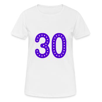 30 JAHRE. 30-JÄHRIGES JUBILÄUM. GEBURTSTAG 30 JAHRE. JAHR - Frauen T-Shirt atmungsaktiv - Weiß - Vorne - AI Model Female 172 dark (172cm)