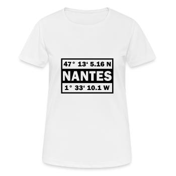 Nantes Koordinaten Stadt Frankreich Nantes - Frauen T-Shirt atmungsaktiv - Weiß - Vorne - AI Model Female 172 dark (172cm)