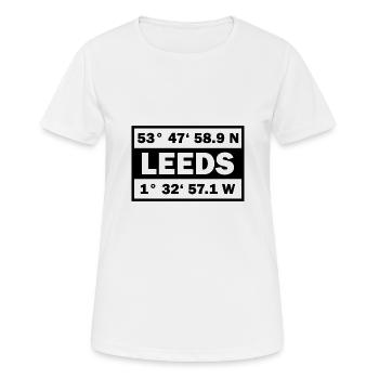Leeds Coordonnées Ville Angleterre Leeds - T-shirt respirant Femme - blanc - Devant - AI Model Female 172 dark (172cm)