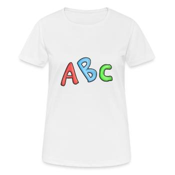 ABC scolarisation Enfants de première année - T-shirt respirant Femme - blanc - Devant - AI Model Female 172 dark (172cm)