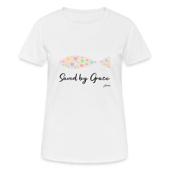 Chrétien Saved by Grace - T-shirt respirant Femme - blanc - Devant - AI Model Female 172 dark (172cm)