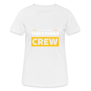Table Tennis Crew - Frauen T-Shirt atmungsaktiv - Weiß - Vorne - AI Model Female 172 dark (172cm)