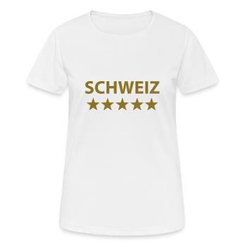 schweiz 5 star - Women's Breathable T-Shirt - white - Front - AI Model Female 172 dark (172cm)