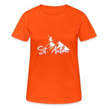 St anton - T-shirt respirant Femme - orange néon - Devant - AI Model Female 172 dark (172cm)