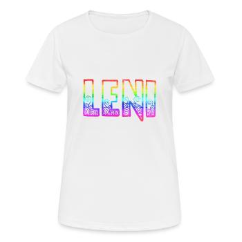leni rs regenbogen - Frauen T-Shirt atmungsaktiv - Weiß - Vorne - AI Model Female 172 dark (172cm)